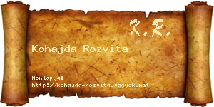 Kohajda Rozvita névjegykártya